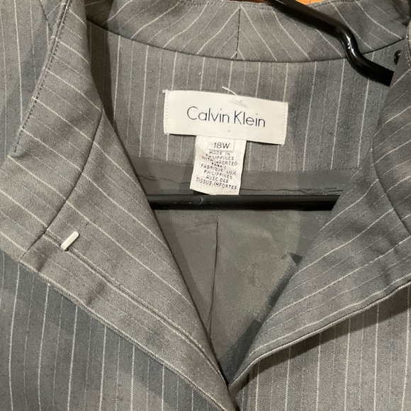 Calvin Klein Charcoal Striped Jacket - Picture 3 of 4